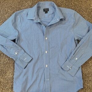 J Crew Crewcuts Blue Gingham Dress Shirt